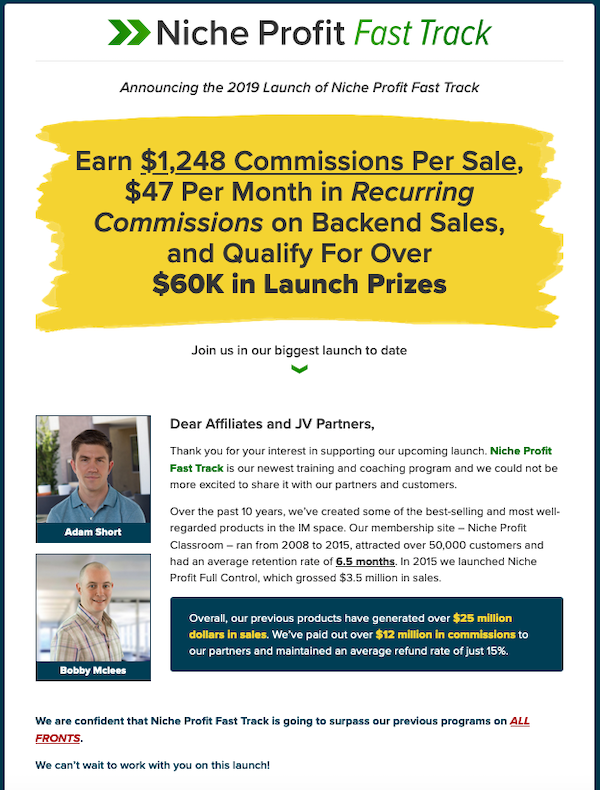 Adam Short + Bobby Mclees - Niche Profit Fast Track Launch Affiliate Program JV Invite Adam Short + Bobby Mclees - Niche Profit Fast Track Launch Affiliate Program JV Invite